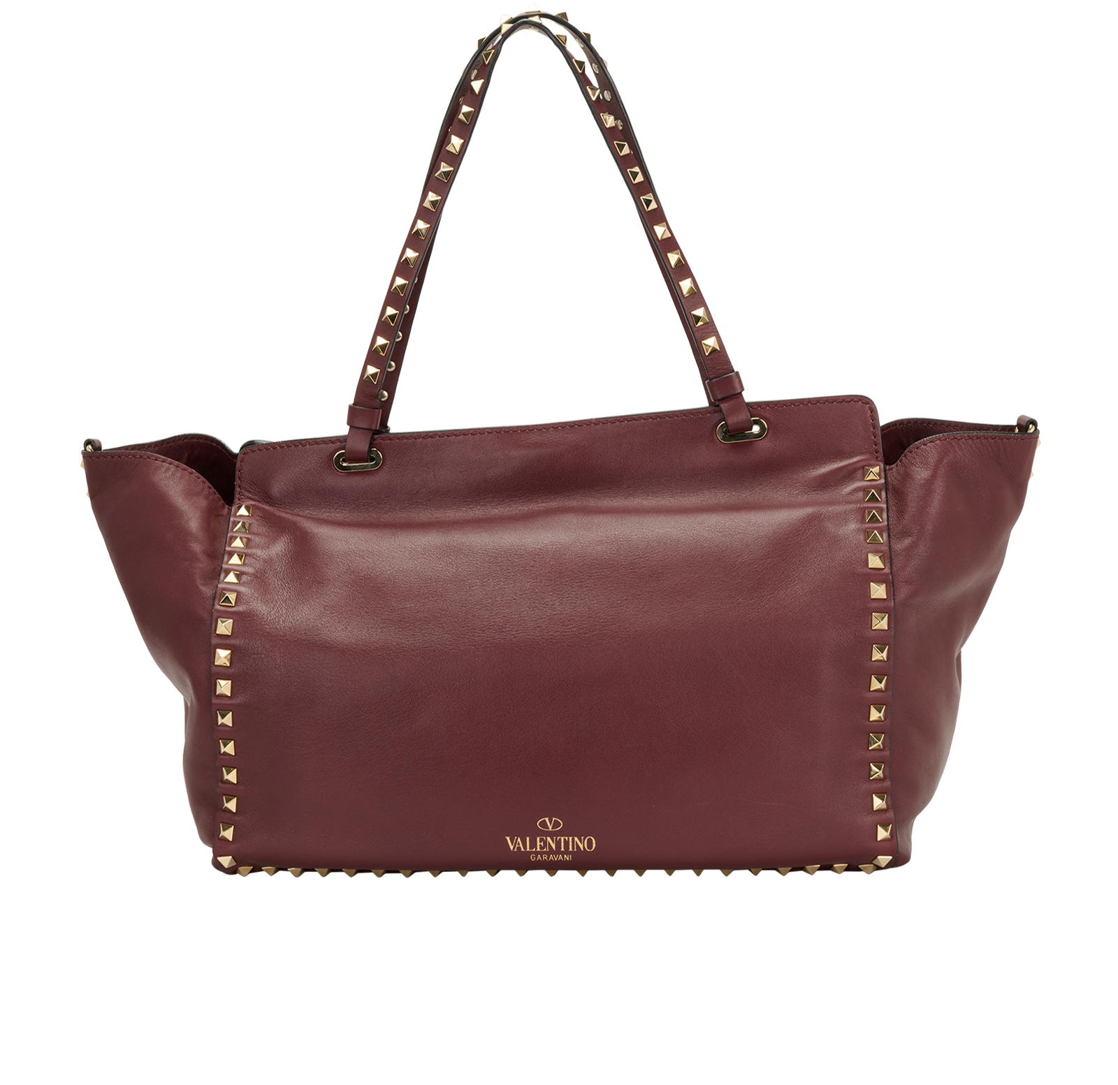 Rockstud Tote, &pound;475, Handbags, Burgundy, Leather, Back view